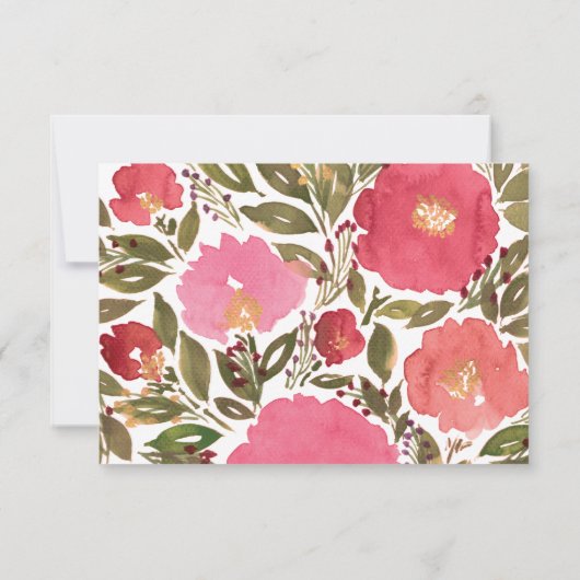 開花花RSVPカード 招待状 (裏面)