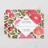 開花花RSVPカード 招待状 (正面/裏面)