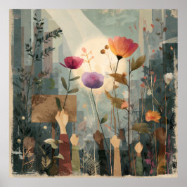 開花蜂起 – Solarpunk Poster ポスター