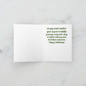 開花誕生日ウィッシュ折り畳まれたグリーティングカード カード (内部)