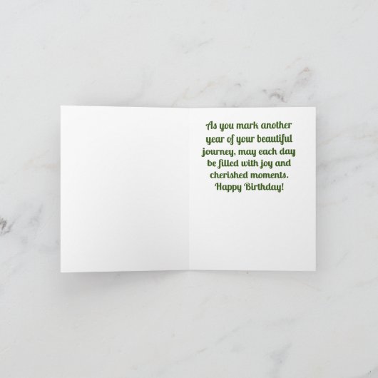 開花誕生日ウィッシュ折り畳まれたグリーティングカード カード (内部)