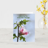 開花誕生日ウィッシュ折り畳まれたグリーティングカード カード (黄色い花)