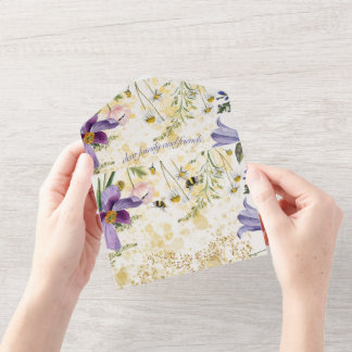 開花調和:春セレーデ結婚ス オールインワン招待状