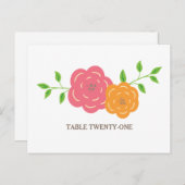 開花赤オレンジ色のフローラテーブル番号はがき ポストカード (正面/裏面)