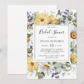 開花野草 | Meadowフローラ |ブライダルシャワーI 招待状 (正面/裏面)