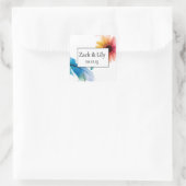 開花開花結婚ステッカー スクエアシール (バッグ)