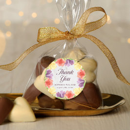 開花鮮やかマーブルサンキューユー ラウンドシール