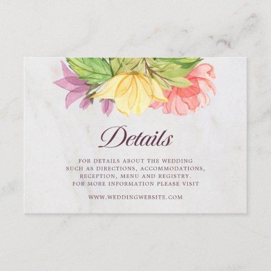 開花鮮やか大理石詳細 エンクロージャーカード (正面)