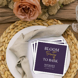 開花20バスクIバイオレット大人の誕生日パーティー スタンダードカクテルナプキン