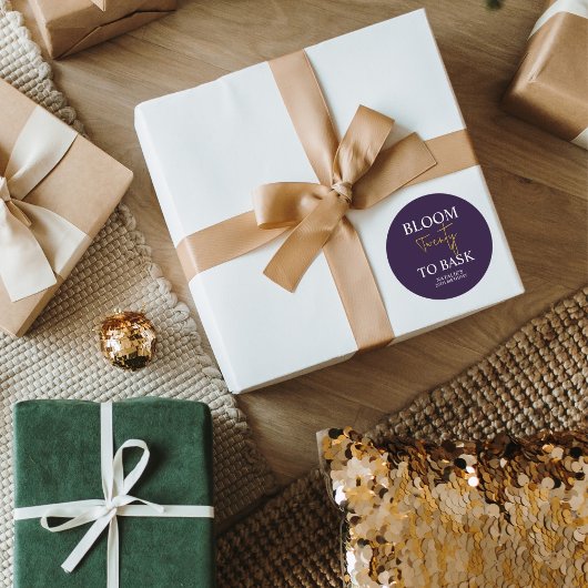 開花20バスクIバイオレット大人の誕生日パーティー ラウンドシール