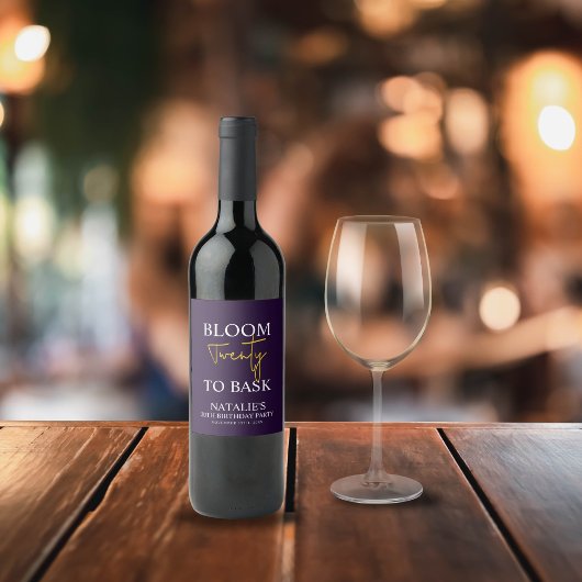 開花20バスクIバイオレット大人の誕生日パーティー ワインラベル