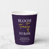 開花20バスクIバイオレット大人の誕生日パーティー 紙コップ (裏面)