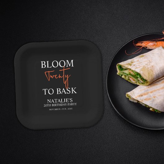 開花20バスクI黒人成人誕生日パーティー ペーパープレート