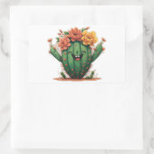 開花:あなたは植えられた場所:笑顔サボテンのステッカー 長方形シール (バッグ)