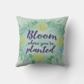 開花(あなたは植栽した場合):フローラ水彩画 クッション (裏面)