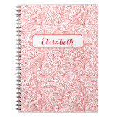 開花(あなたは植栽した場合)：赤パーソナライズされた ノートブック (正面)