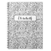 開花(あなたは植栽した場合):黒パーソナライズされた ノートブック (正面)