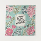 開花|に育ちます優美と住んで下さい タペストリー (正面(横))