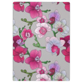 開花|のピンクの蘭はあなたの名前を加えます クリップボード (裏面)