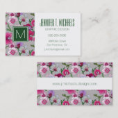 開花|のピンクの蘭はあなたの名前を加えます 名刺 (正面/裏面)