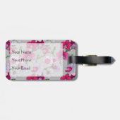 開花|のモノグラムのピンクの蘭 ラゲッジタグ (裏面横)