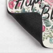 開花|の幸福の開花に住んで下さい マウスパッド (コーナー)