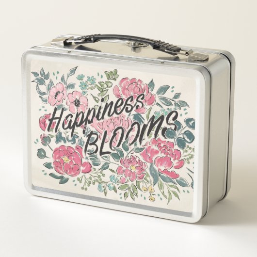 開花|の幸福の開花に住んで下さい メタルランチボックス (裏面)