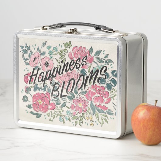 開花|の幸福の開花に住んで下さい メタルランチボックス (インサイチュ)