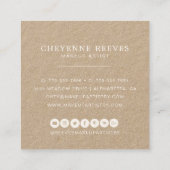 開花|の素朴な水彩画の花柄 スクエア名刺 (裏面)