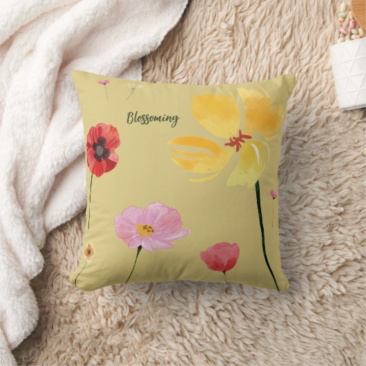 開花 クッション (ブランケット)