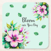 開花 スクエアペーパーコースター (正面)