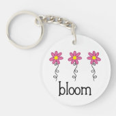 開花（ピンク色の花） キーホルダー (正面)
