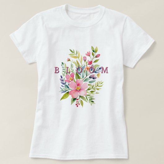 開花-フローラ Tシャツ (デザイン正面)