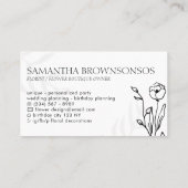 開花&フローリッシュ:ファインアートフローラデザイン 名刺 (裏面)