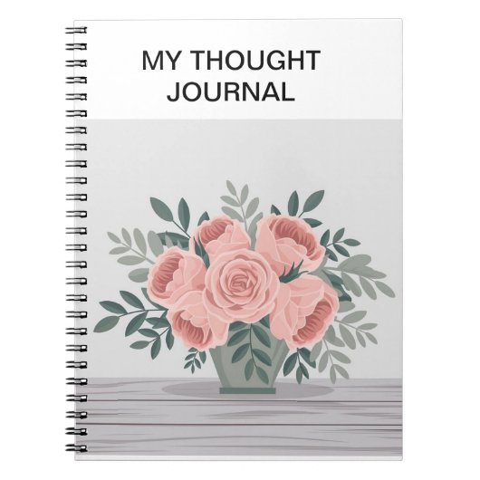 開花&ブレインダンプ – フローラ考えジャーナル ノートブック (正面)