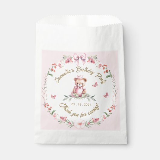 開花&ベアーズ誕生日の好意バッグ フェイバーバッグ (正面)