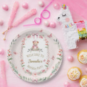 開花&ベアーズ誕生日プレート ペーパープレート (パーティー)