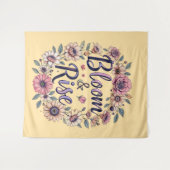 開花&ライズフローラタイポグラフィウォールタペストリー タペストリー (正面(横))