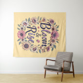 開花&ライズフローラタイポグラフィウォールタペストリー タペストリー (インサイチュ(横))