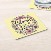 開花&ライズ スクエアペーパーコースター (アングル)