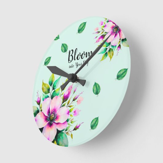 開花 ラウンド壁時計 (傾斜)