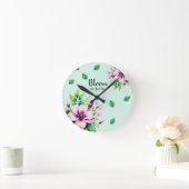 開花 ラウンド壁時計 (ホーム)