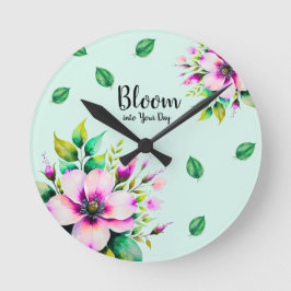 開花 ラウンド壁時計