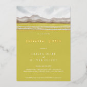 開花・リハーサル・ディナーでの草原 箔招待状 (正面)