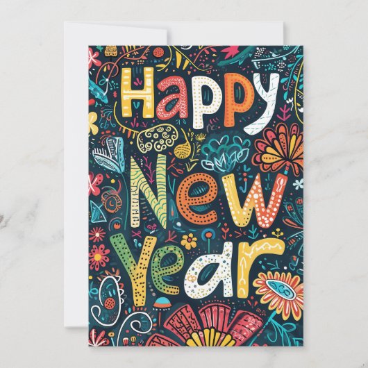 開花 – 手で新年を迎える|過去記事 シーズンカード (正面)