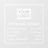開館時間は白と透明のロゴを追加 ウィンドウサイン (シート)