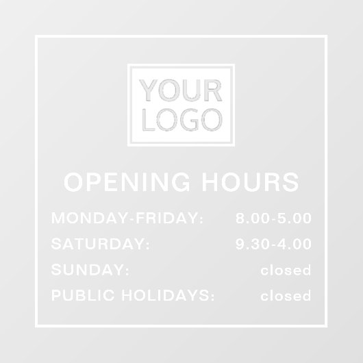 開館時間は白と透明のロゴを追加 ウィンドウサイン (シート)