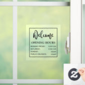 開館時間は黒く透明 ウィンドウサイン (ホーム)