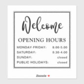 開館時間は黒く透明 シール (シート)