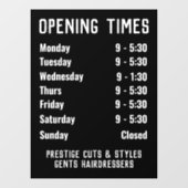 開館時間または開店時間 ウィンドウサイン (シート)